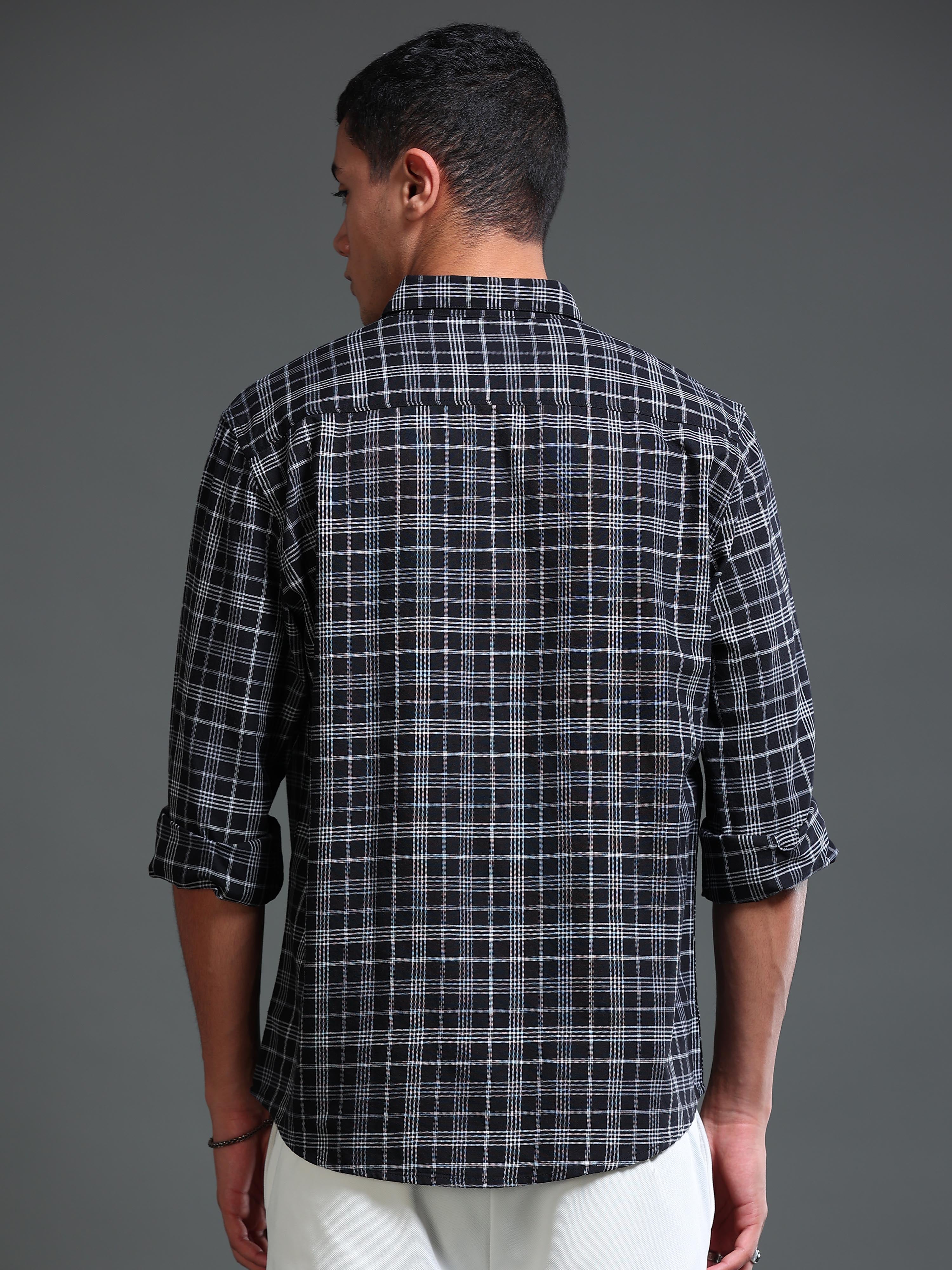 Men's Premium Oxford Checks Black Shirt