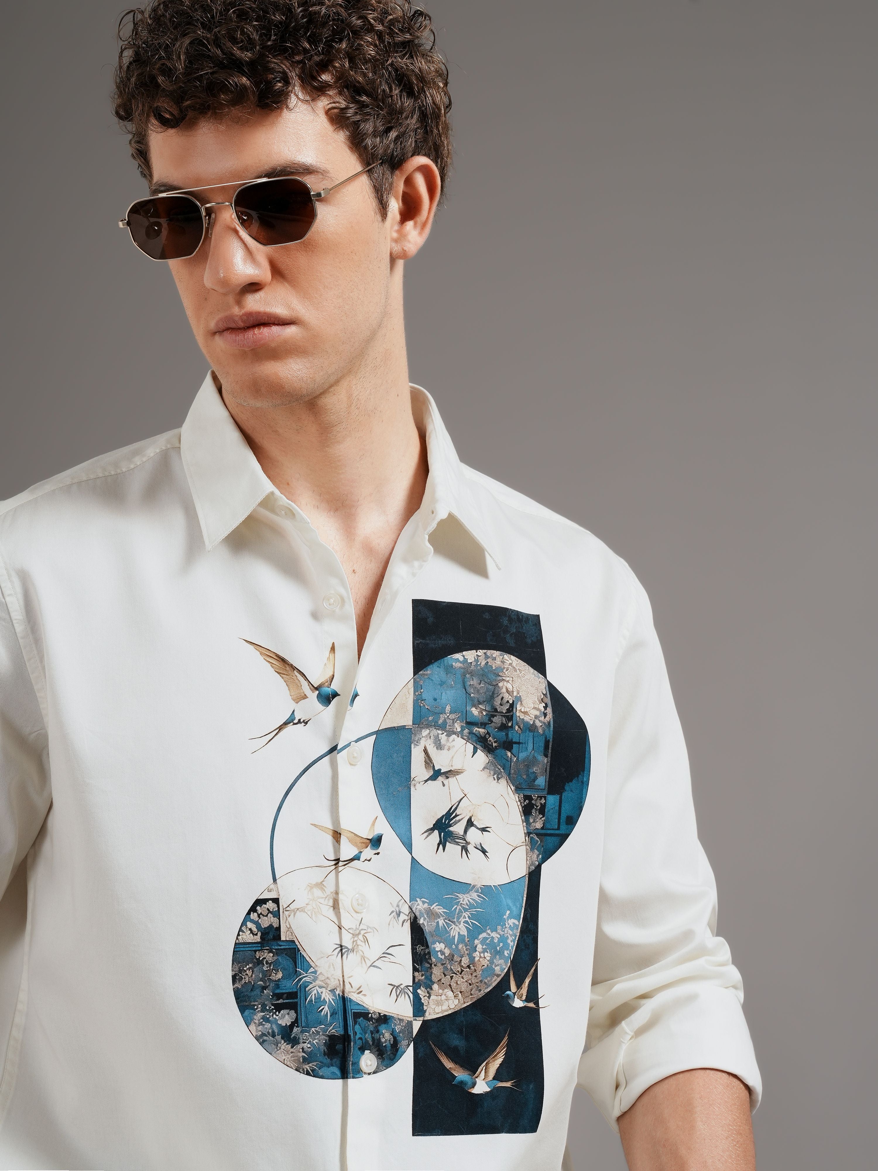 Men Smart Slim Fit Printed Casual Shirt