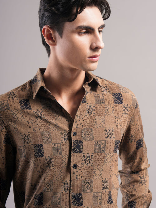 Men Printed Slim Fit Shirt