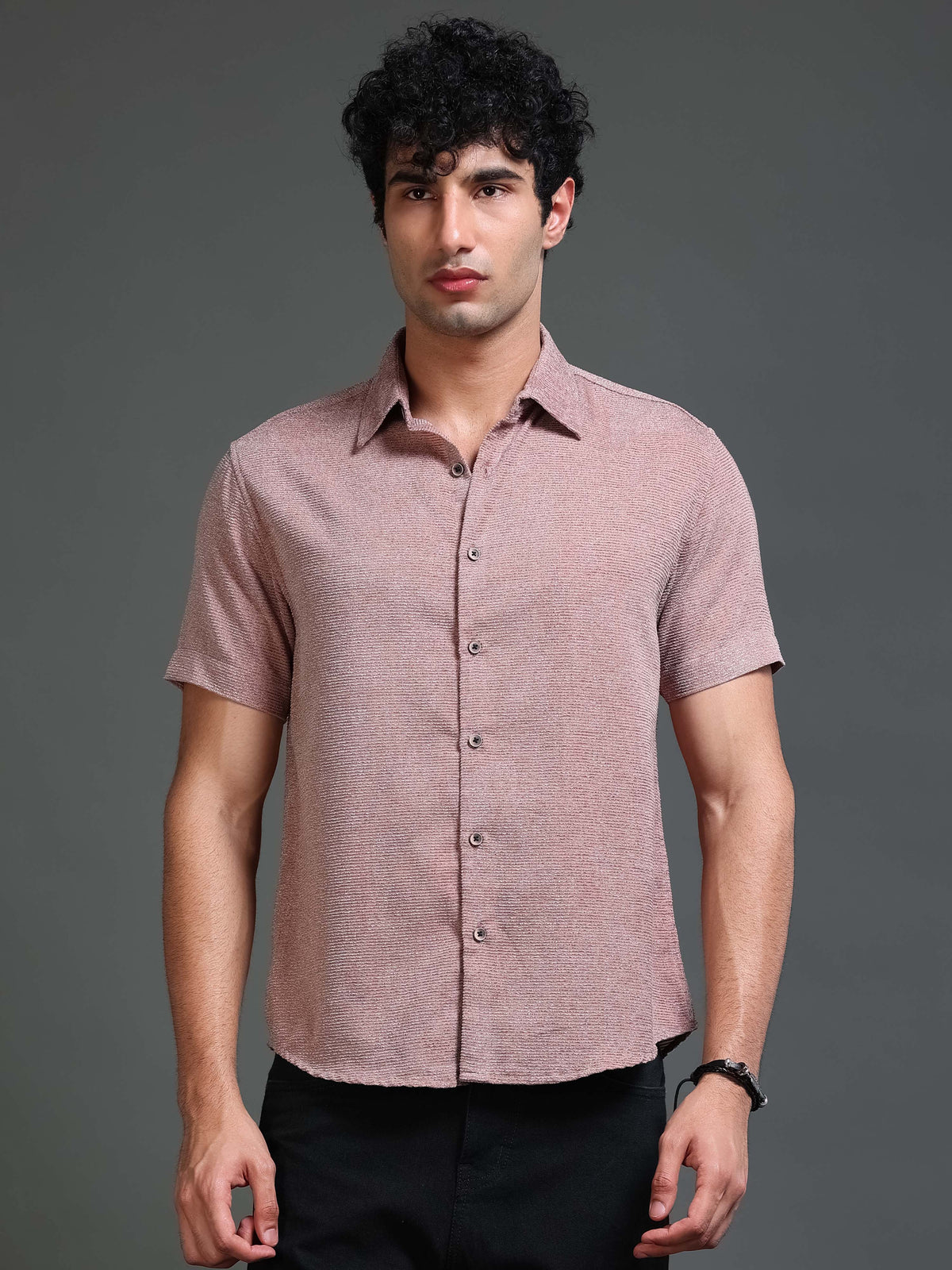 Men's Textured Solid Shirt