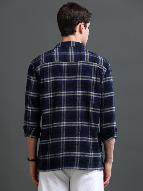 Men Smart Slim Fit Checked Casual Shirt