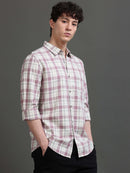 Men Smart Slim Fit Checked Casual Shirt