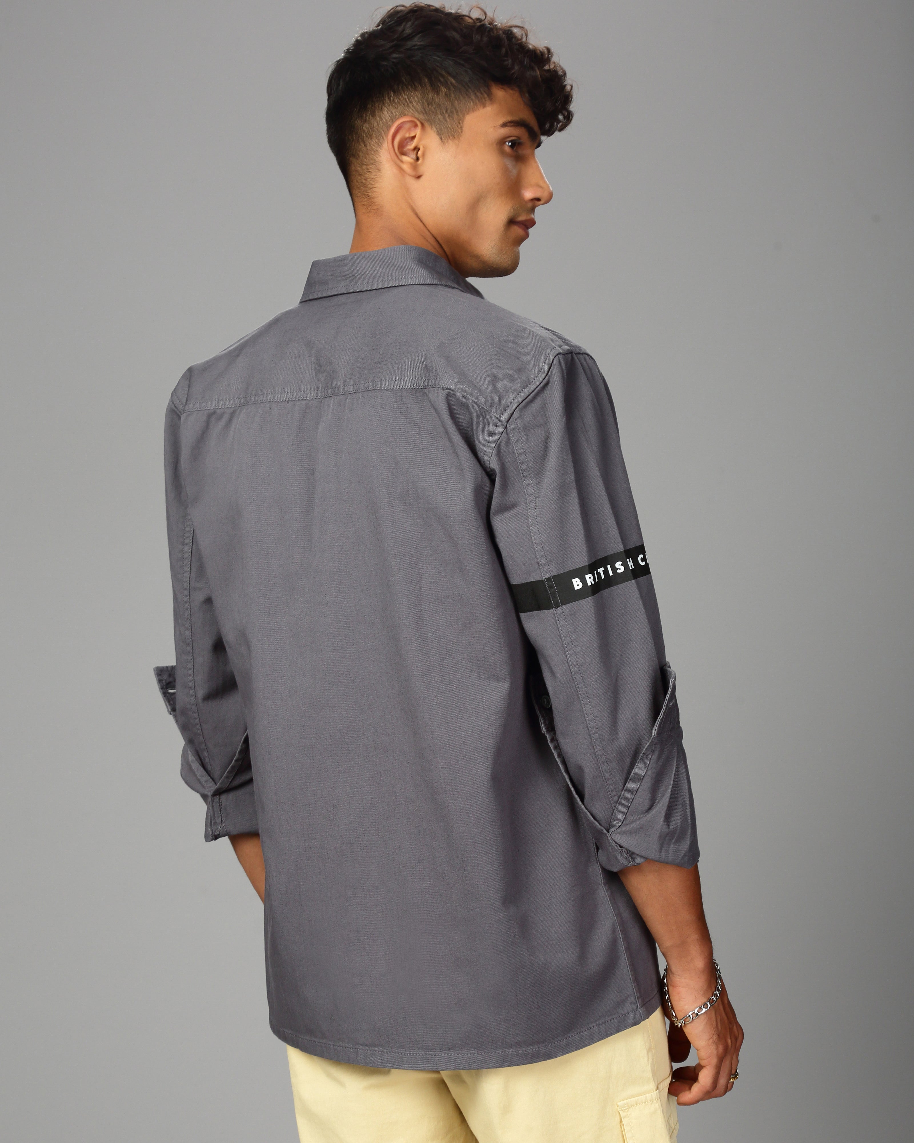 Men Overshirt Fit Shacket