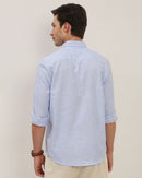 Smart Slim Fit Striped Button-Down Collar Cotton Casual Shirt