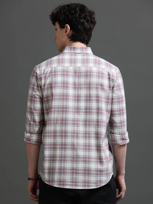 Men Smart Slim Fit Checked Casual Shirt