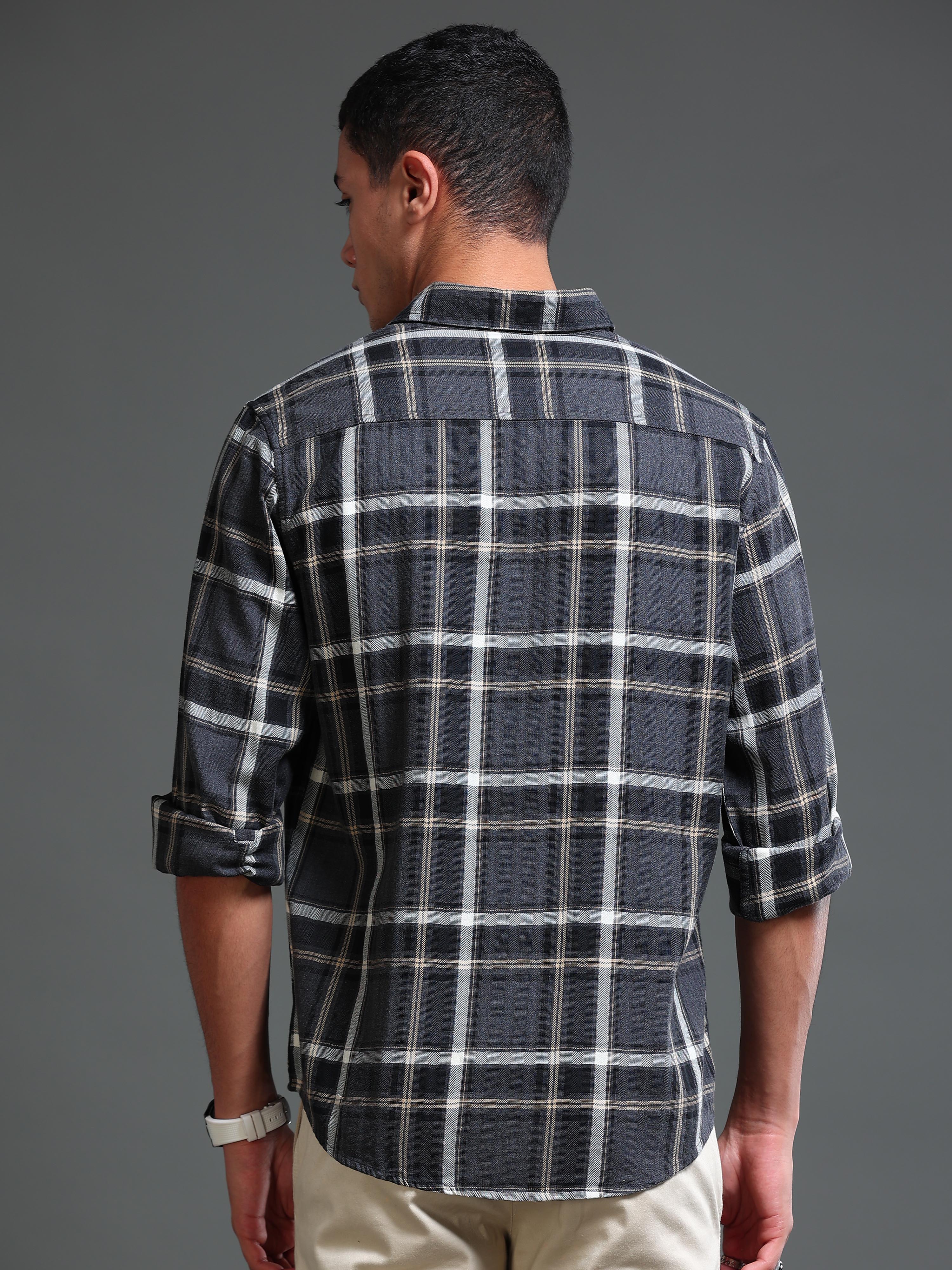 Men's Black Checks Shirt
