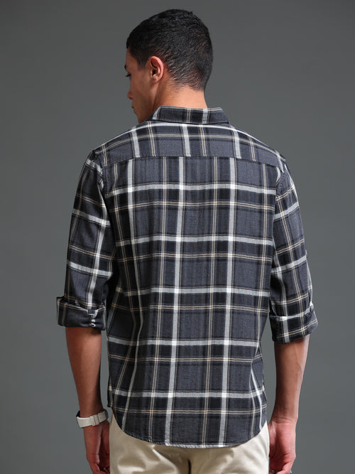 Men's Black Checks Shirt