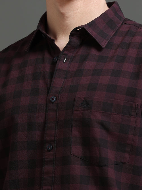 Men Smart Slim Fit Gingham Checks Checked Casual Shirt
