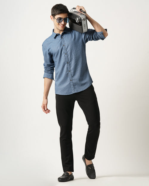 Men Regular Fit Seersucker Shirt