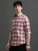 Men Smart Slim Fit Tartan Checks Checked Casual Shirt