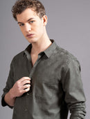 Men Checked Slim Fit Shirt with Patch Pocket