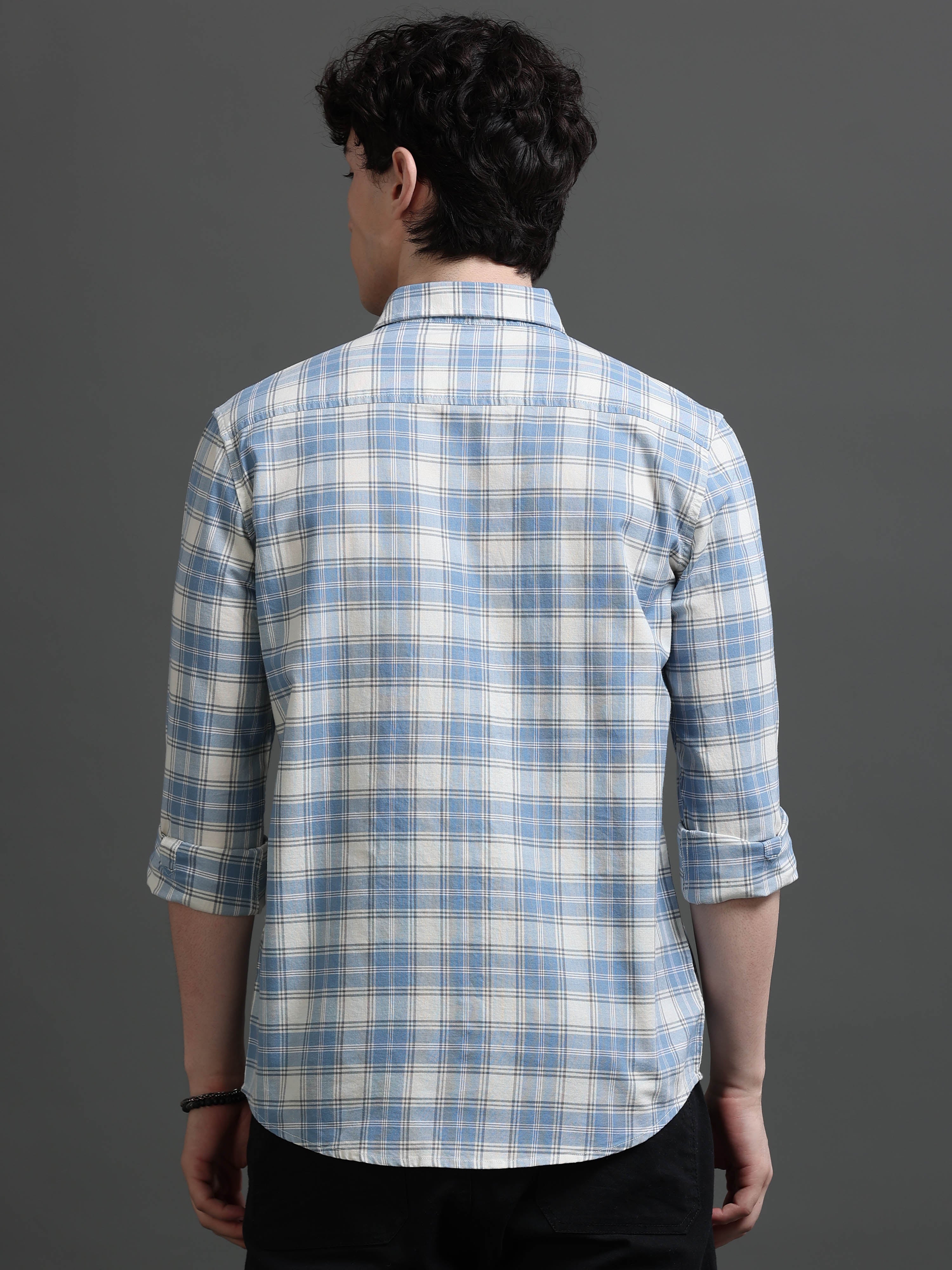 Men Smart Slim Fit Checked Casual Shirt