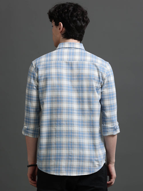 Men Smart Slim Fit Checked Casual Shirt