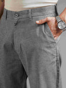 Men Tailored Straight Fit Low-Rise Trousers
