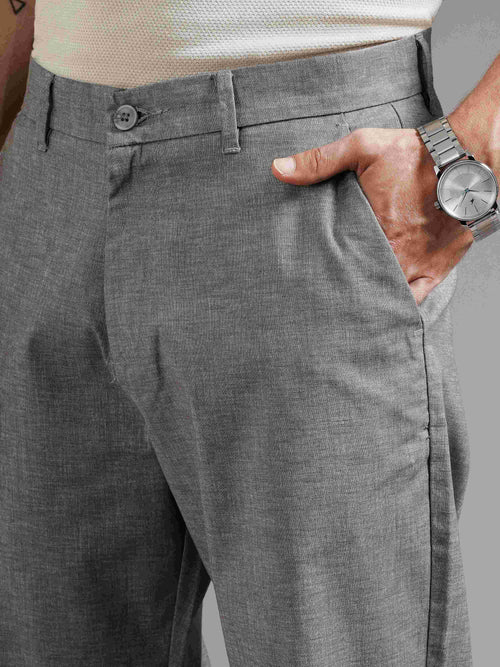 Men Tailored Straight Fit Low-Rise Trousers