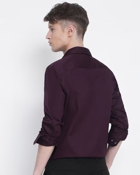 Satin Slim fit Plain Shirts