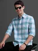 Men's Slim Fit Checked Cotton Shirt