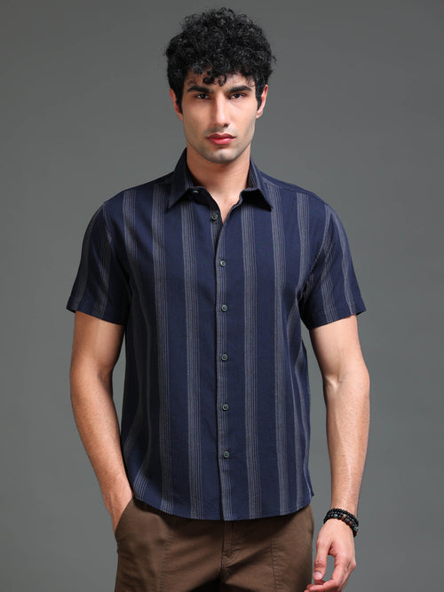 Men's Melange Twill Stripes Shirt