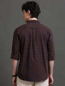Men Smart Slim Fit Checked Casual Shirt