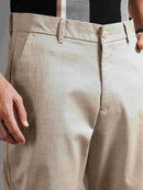 Men Tailored Straight Fit Low-Rise Trousers