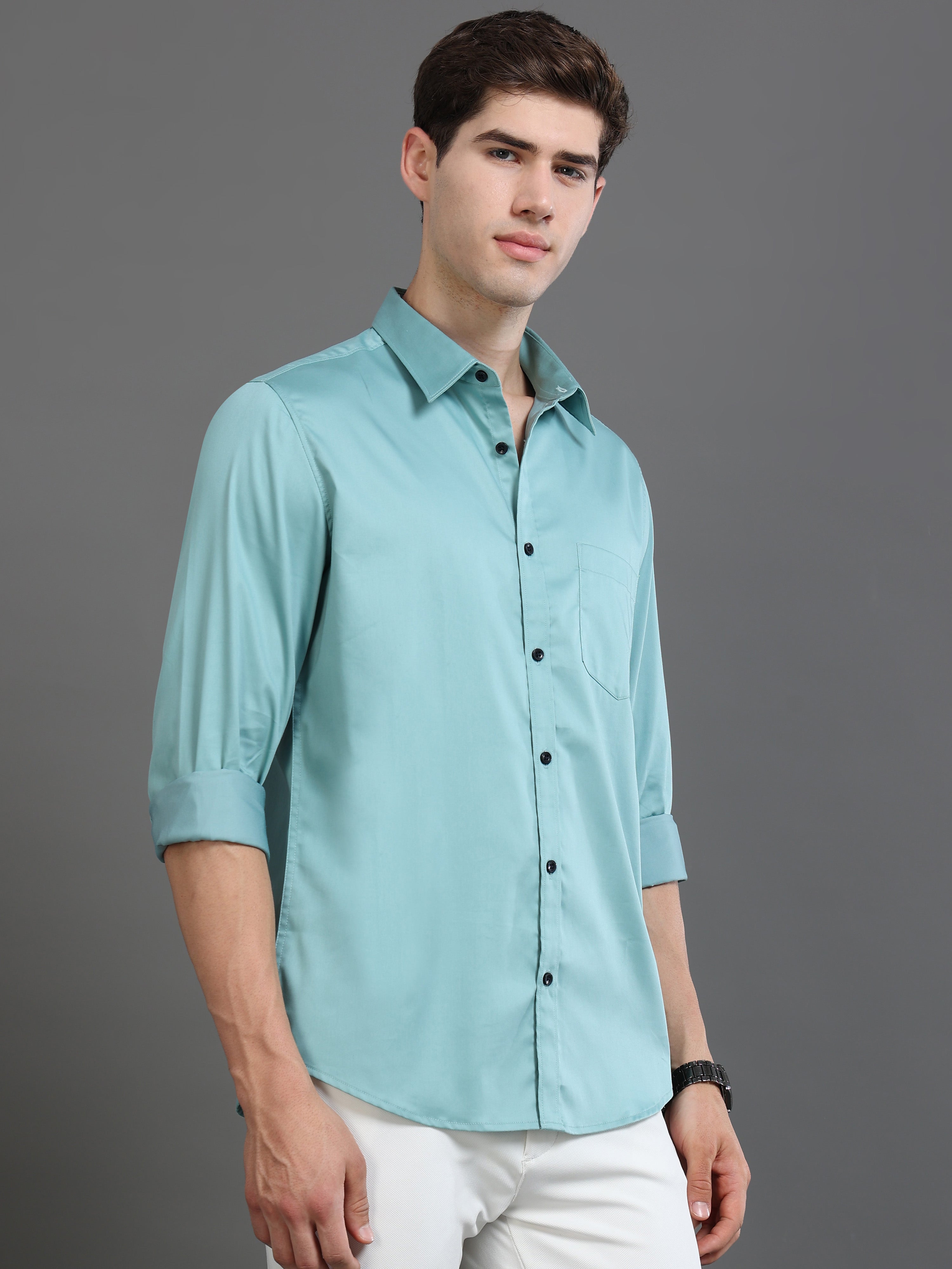 Men Satin Slim Fit Shirt