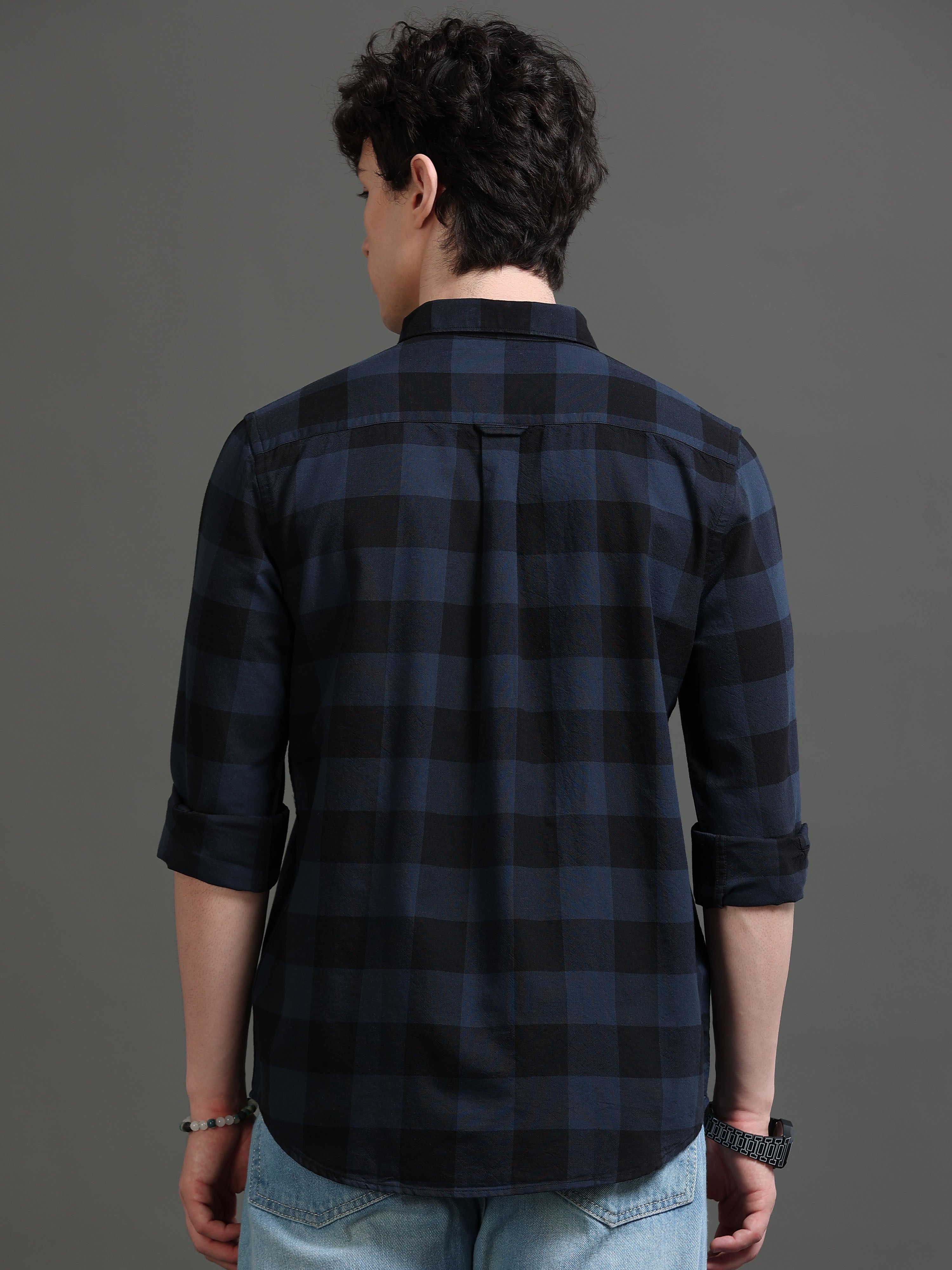 Men Smart Slim Fit Buffalo Checks Checked Casual Shirt