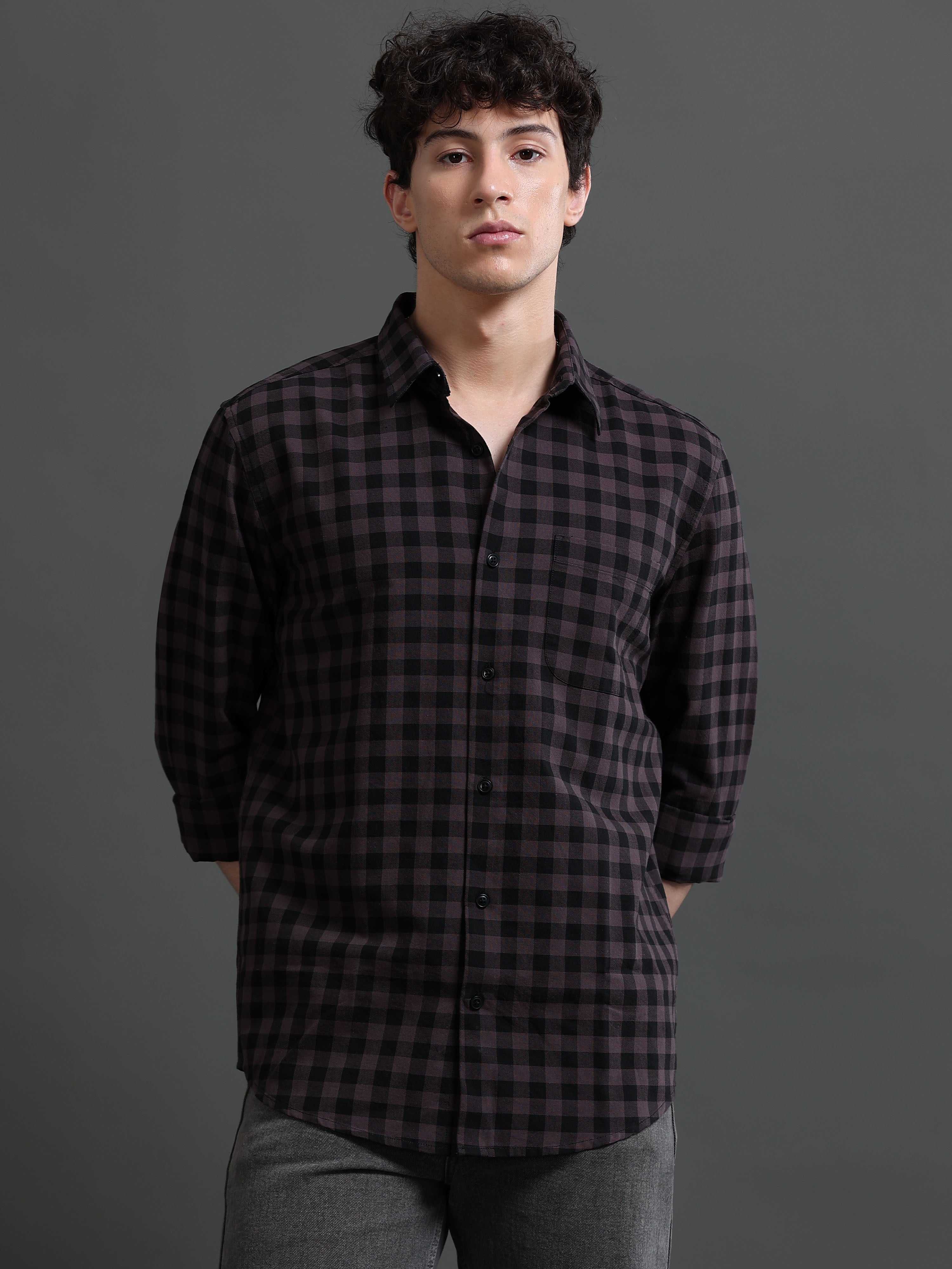 Men Smart Slim Fit Gingham Checks Checked Casual Shirt