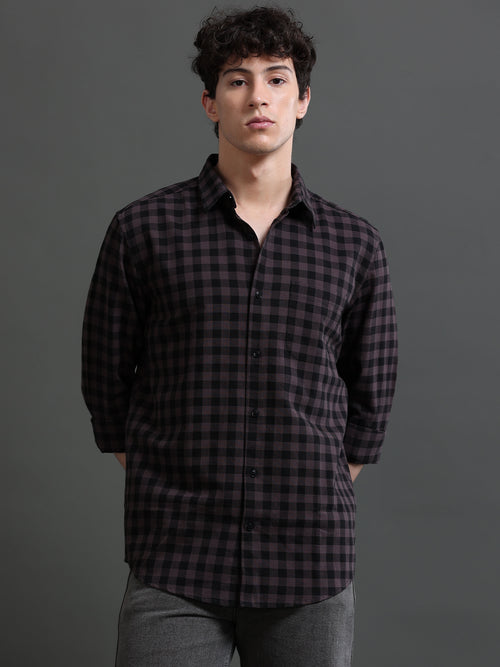 Men Smart Slim Fit Gingham Checks Checked Casual Shirt