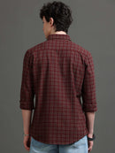 Men Smart Slim Fit Checked Casual Shirt