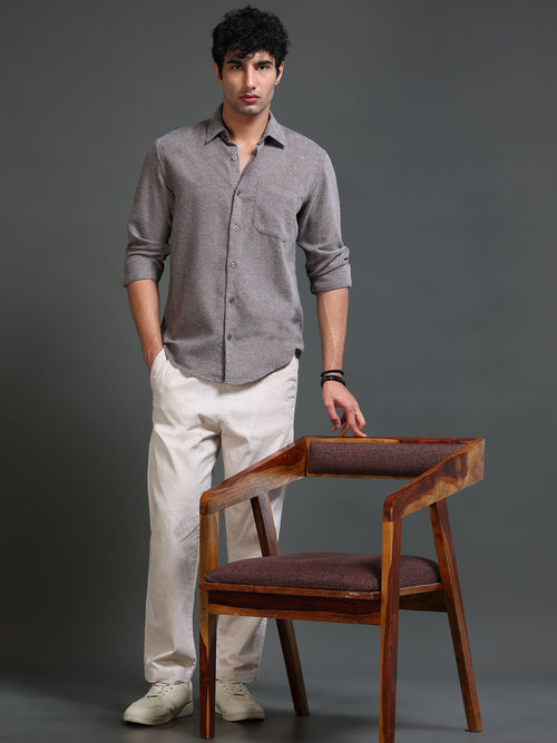 Men's Textured Solid Shirt