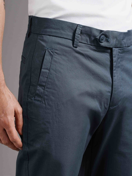 Men Tailored Low-Rise Chinos Trousers