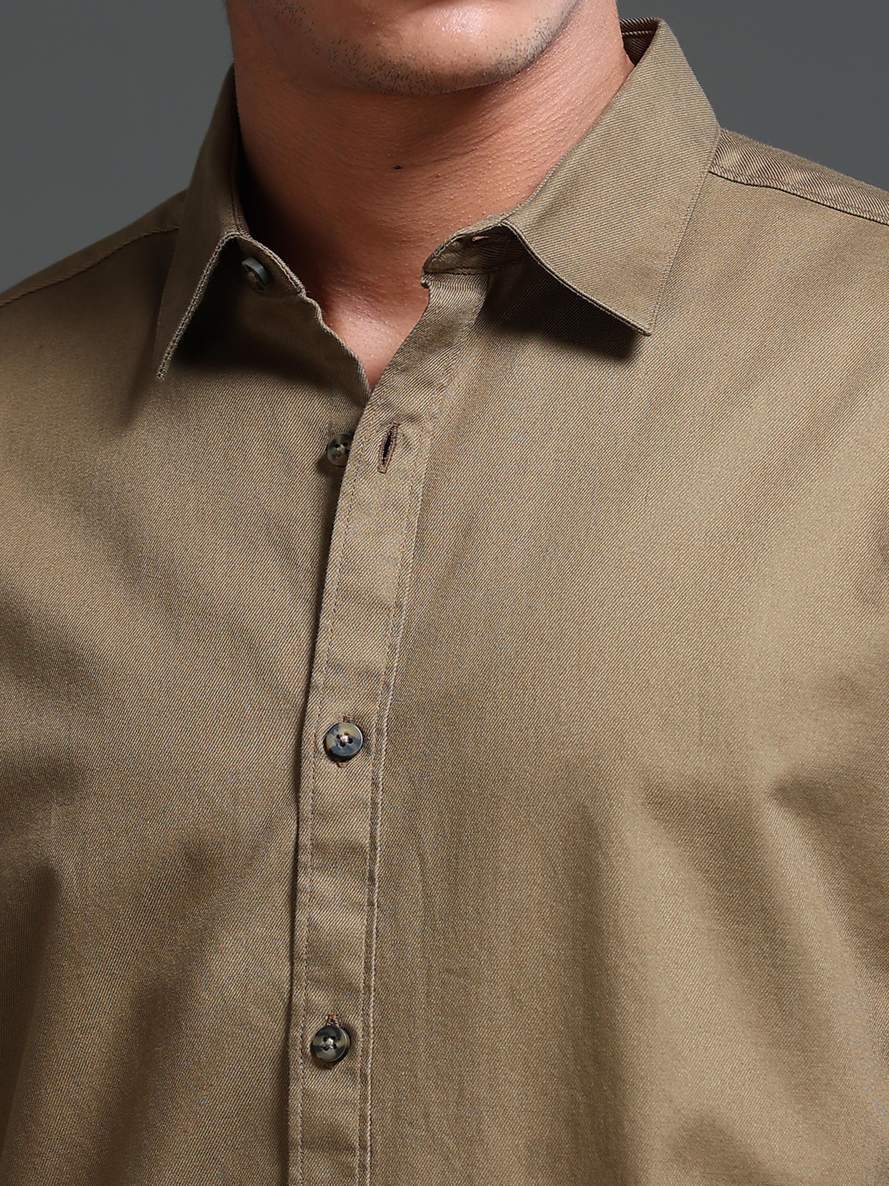 Men's Premium Twill Solid Shirt