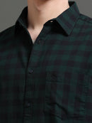 Men Smart Slim Fit Buffalo Checks Checked Casual Shirt