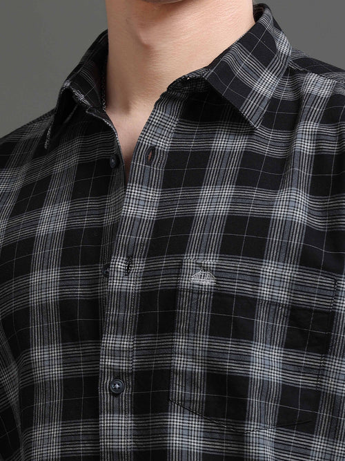 Men Smart Slim Fit Tartan Checks Checked Casual Shirt