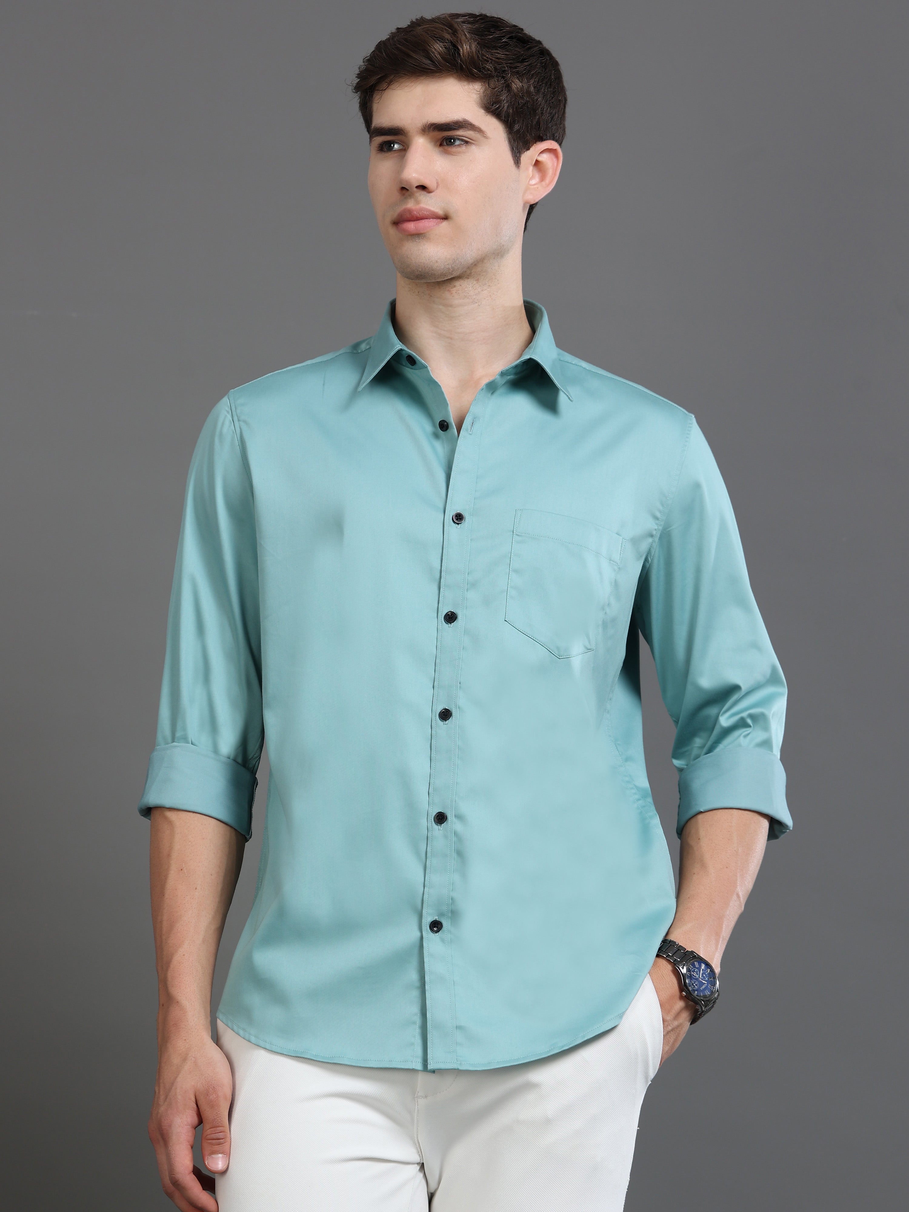 Men Satin Slim Fit Shirt