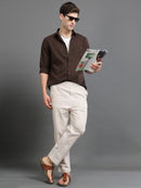 Men Smart Cotton Linen Slim Fit Shirt