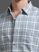 Men Smart Slim Fit Checked Casual Shirt