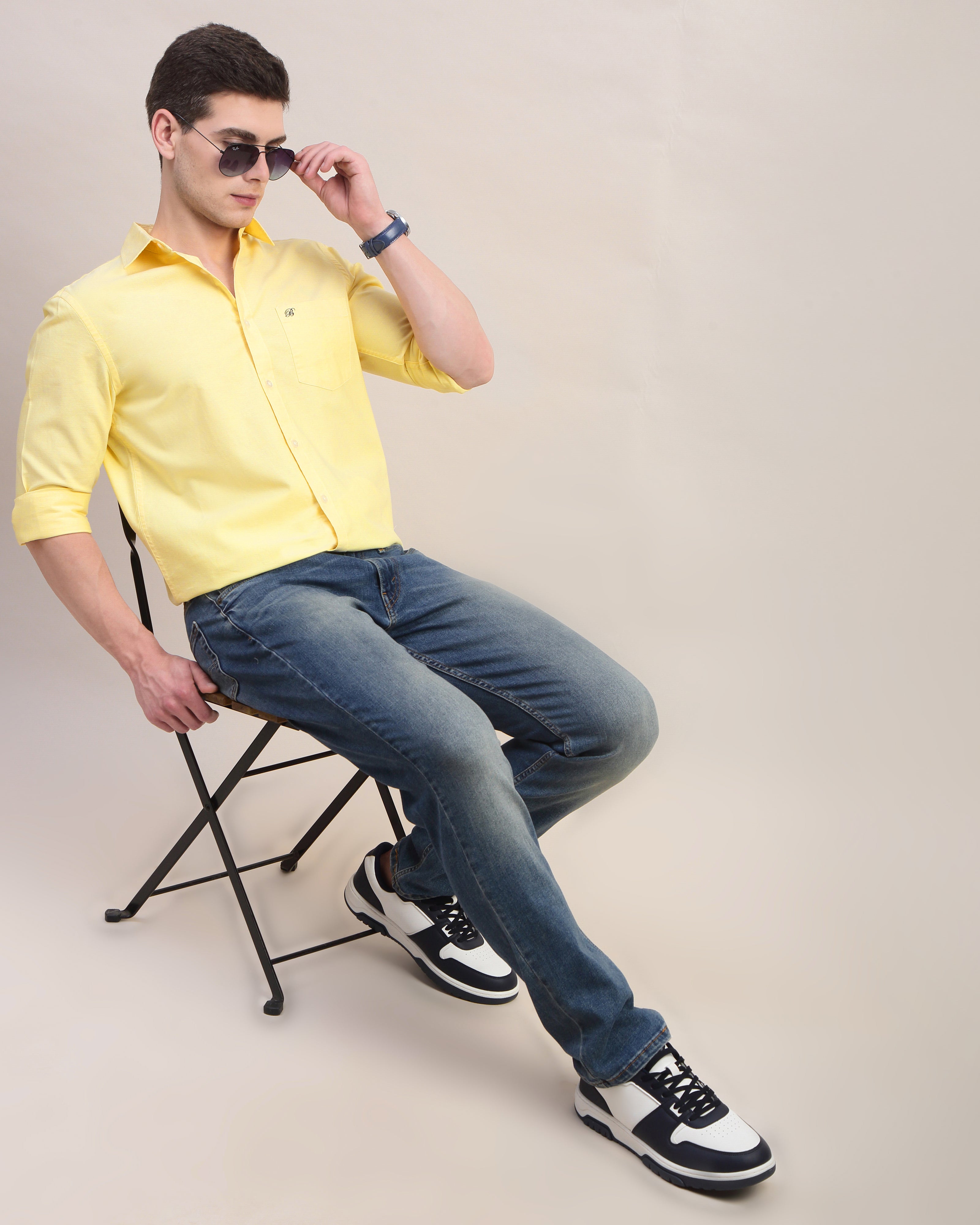 Men Slim Fit Oxford Cotton Casual Shirt