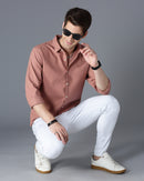 mauve Self Design Dobby Shirt