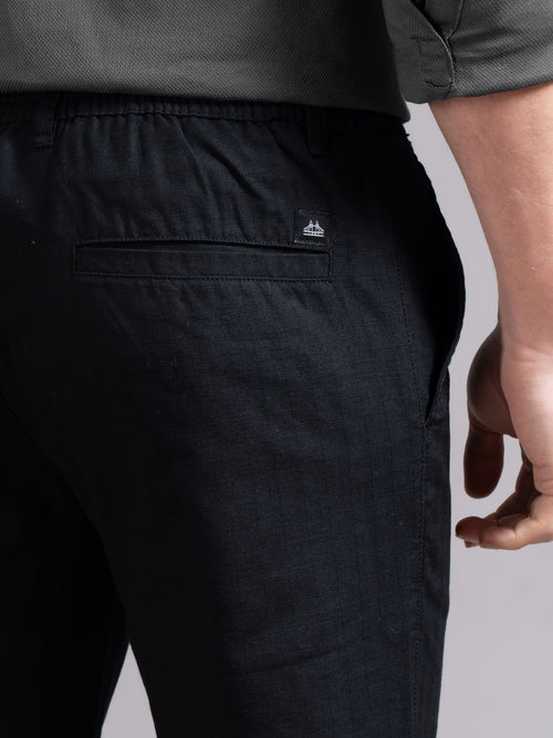 Men Smart Slim Fit Low-Rise Chinos Trousers