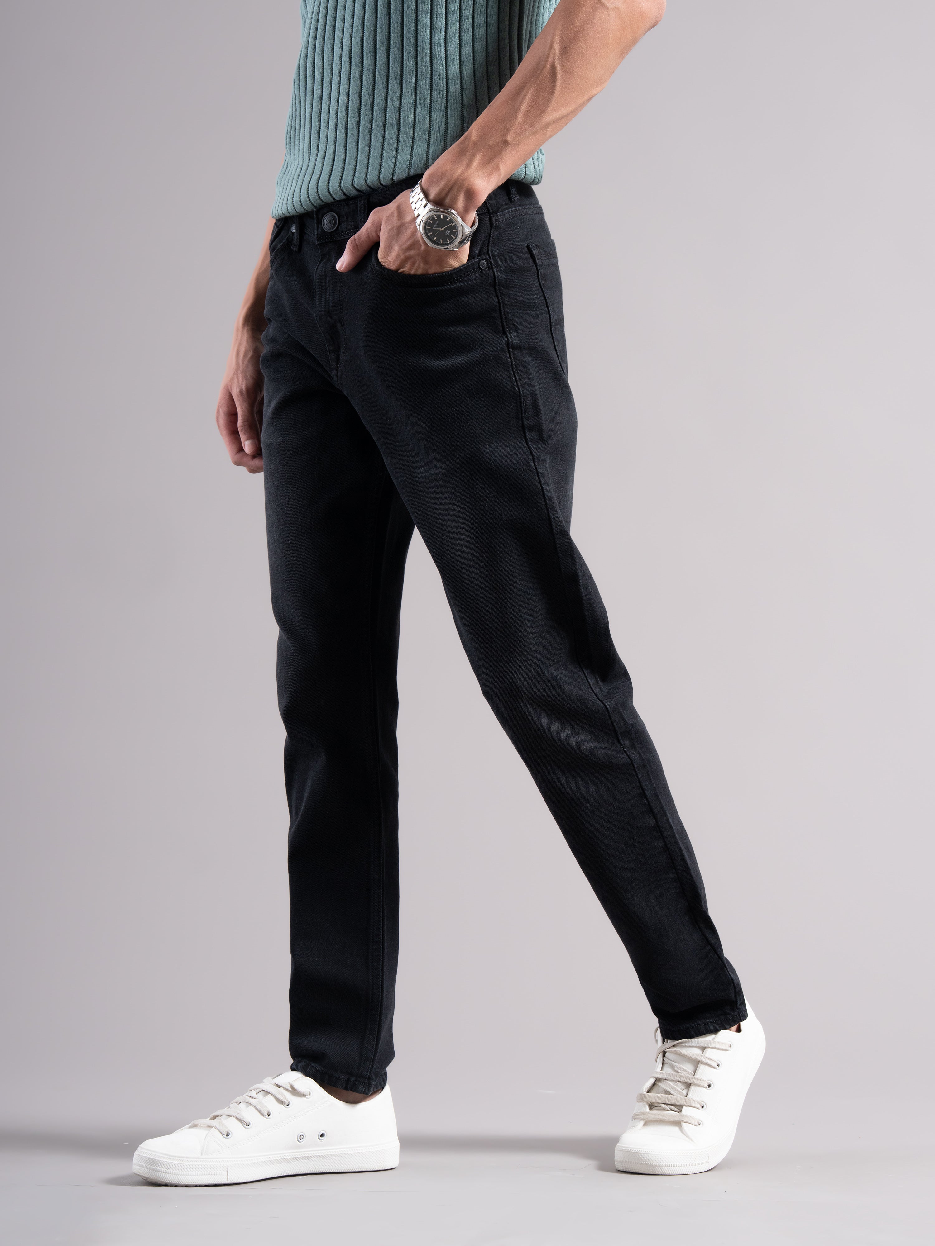 Men Smart Slim Fit Mid-Rise Light Fade Jeans