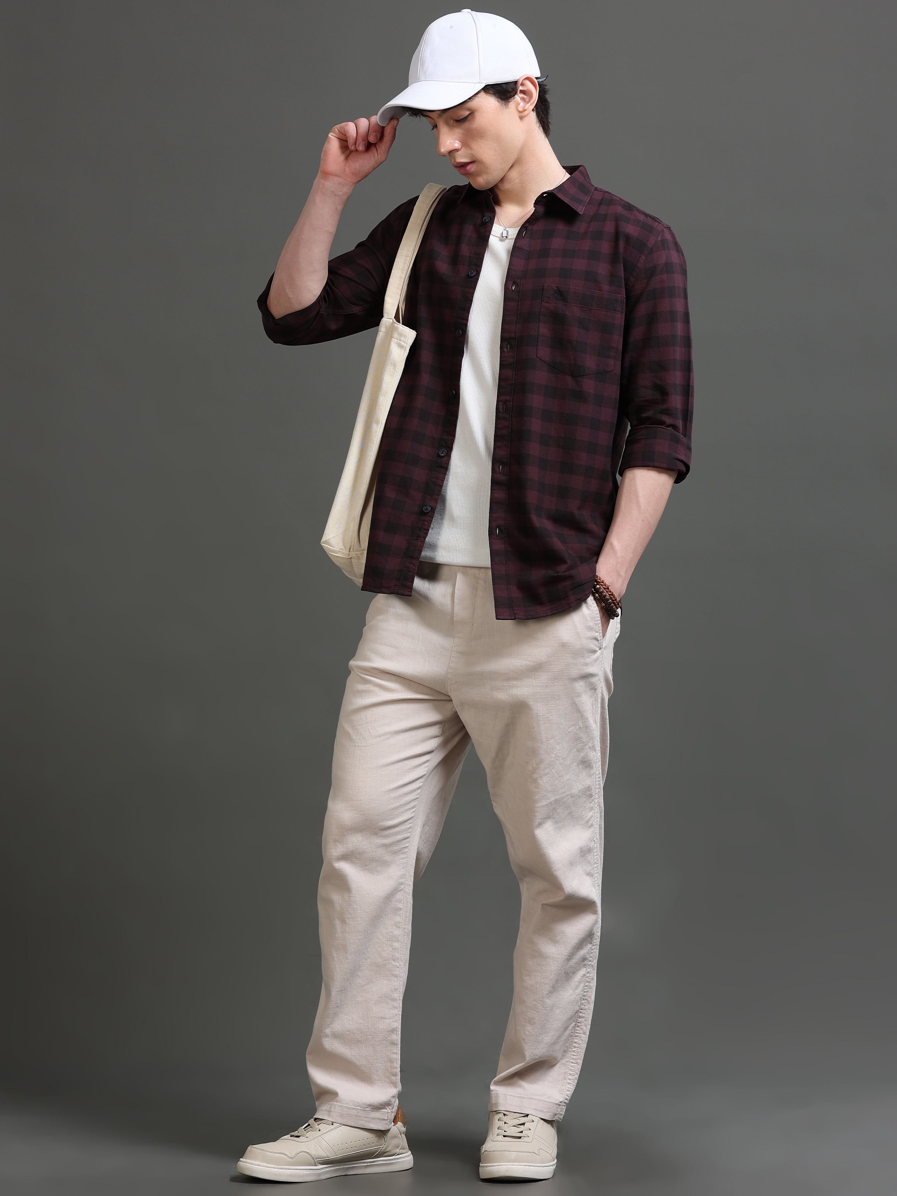 Men Smart Slim Fit Gingham Checks Checked Casual Shirt