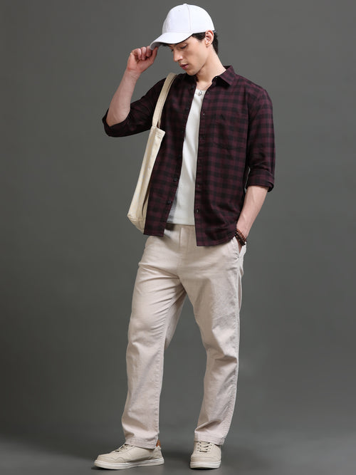 Men Smart Slim Fit Gingham Checks Checked Casual Shirt
