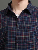 Men Smart Slim Fit Checked Casual Shirt