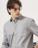 MEN'S SELF DESIGN REGULAR FIT SHIRT