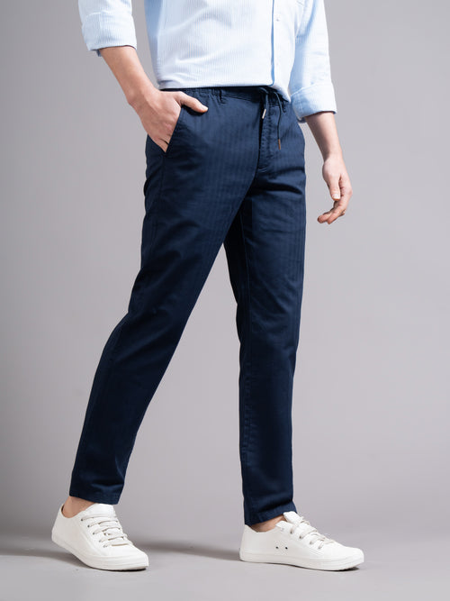 Men Ankle  Fit Smart Slim Fit Low-Rise Regular Trousers