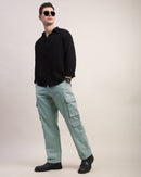 Men Comfort Straight Fit Mid-Rise Cargos Trousers