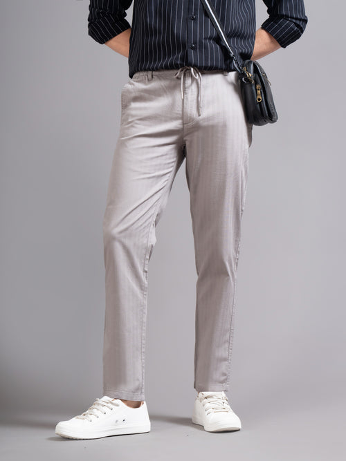 Men Ankle Fit Smart Slim Fit Low-Rise Regular Trousers