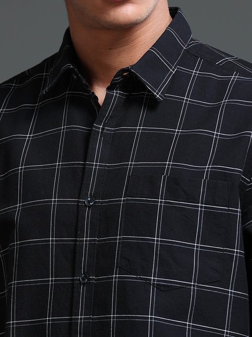Men's Premium Oxford Black Checks Shirt