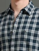 Men Smart Slim Fit Tartan Checks Checked Casual Shirt